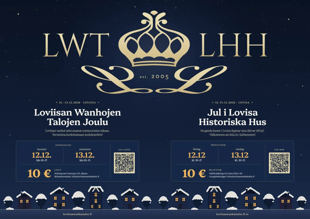 Loviisan Wanhojen Talojen Joulu -tapahtuman mainosjuliste